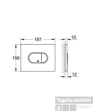Grohe Arena Cosmopolitan Bedieningsplaat 2-knops Frontbediening Horizontaal Chroom - Afbeelding 2
