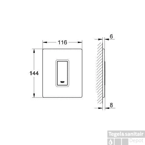 Grohe Skate Cosmopolitan Bedieningsplaat Frontbediening Wit - Afbeelding 2