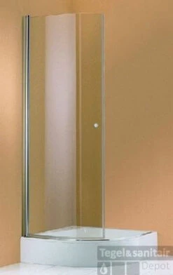 Huppe 501 Design Kwartronde Draaideur Helft 100x190 R50 Matzilver-helder Glas