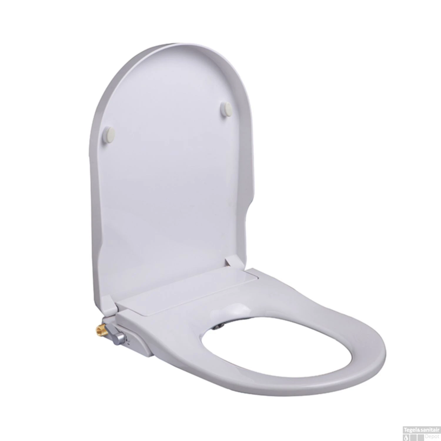 Douche WC Zitting Wiesbaden Flush Stroomloos Met Sproeier Wit