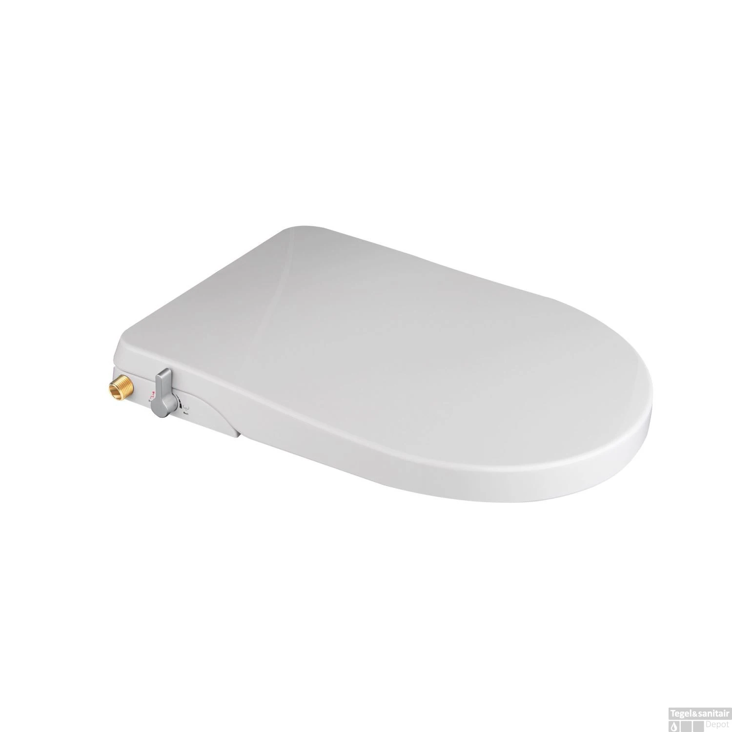 Douche WC Zitting Wiesbaden Flush Stroomloos Met Sproeier Wit - Afbeelding 3