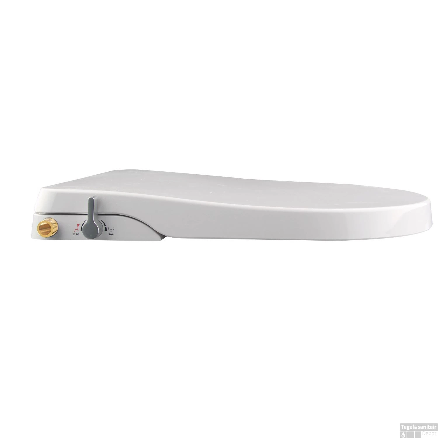 Douche WC Zitting Wiesbaden Flush Stroomloos Met Sproeier Wit - Afbeelding 2