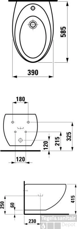 Laufen Alessi One Wandbidet Lcc Wit - Afbeelding 2