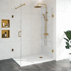 Douchecabine Compleet Just Creating 2-Delig Profielloos 140x90 Cm Goud