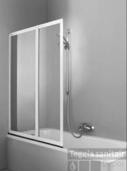 Huppe Combinett 2-delige Badklapwand 100x140 Cm. Matzilver-helder Glas