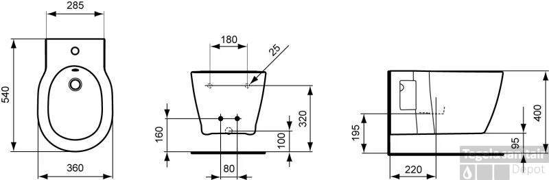 Ideal Standard Connect Wandbidet Wit - Afbeelding 2