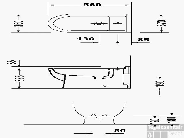 Duravit Starck 3 Bidet 36 X 56 Cm. Wit - Afbeelding 2