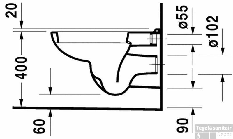 Duravit D-code Wandcloset Voor Sensowash Wit - Afbeelding 4