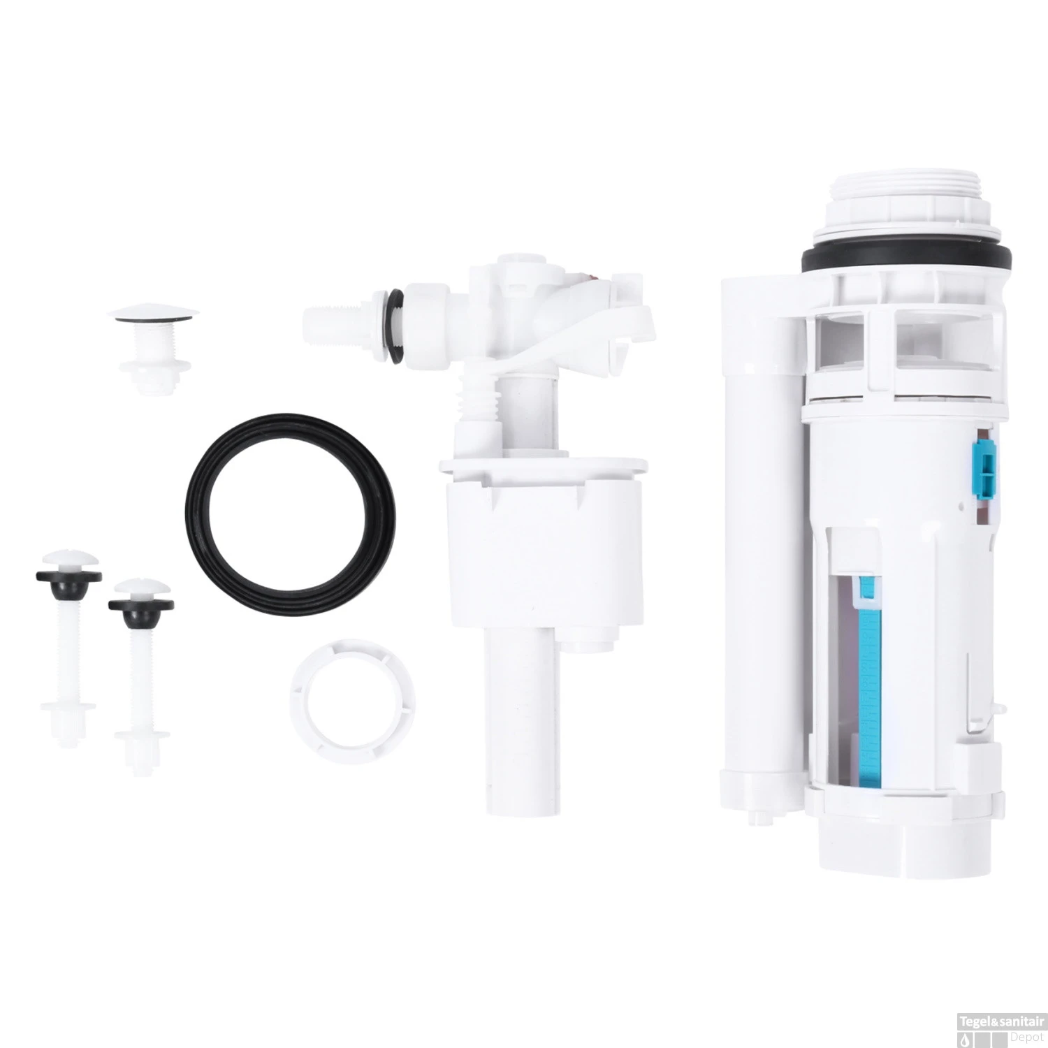 Toiletpot Differnz Staand Met AO Uitgang Inclusief Toiletbril Wit - Afbeelding 4