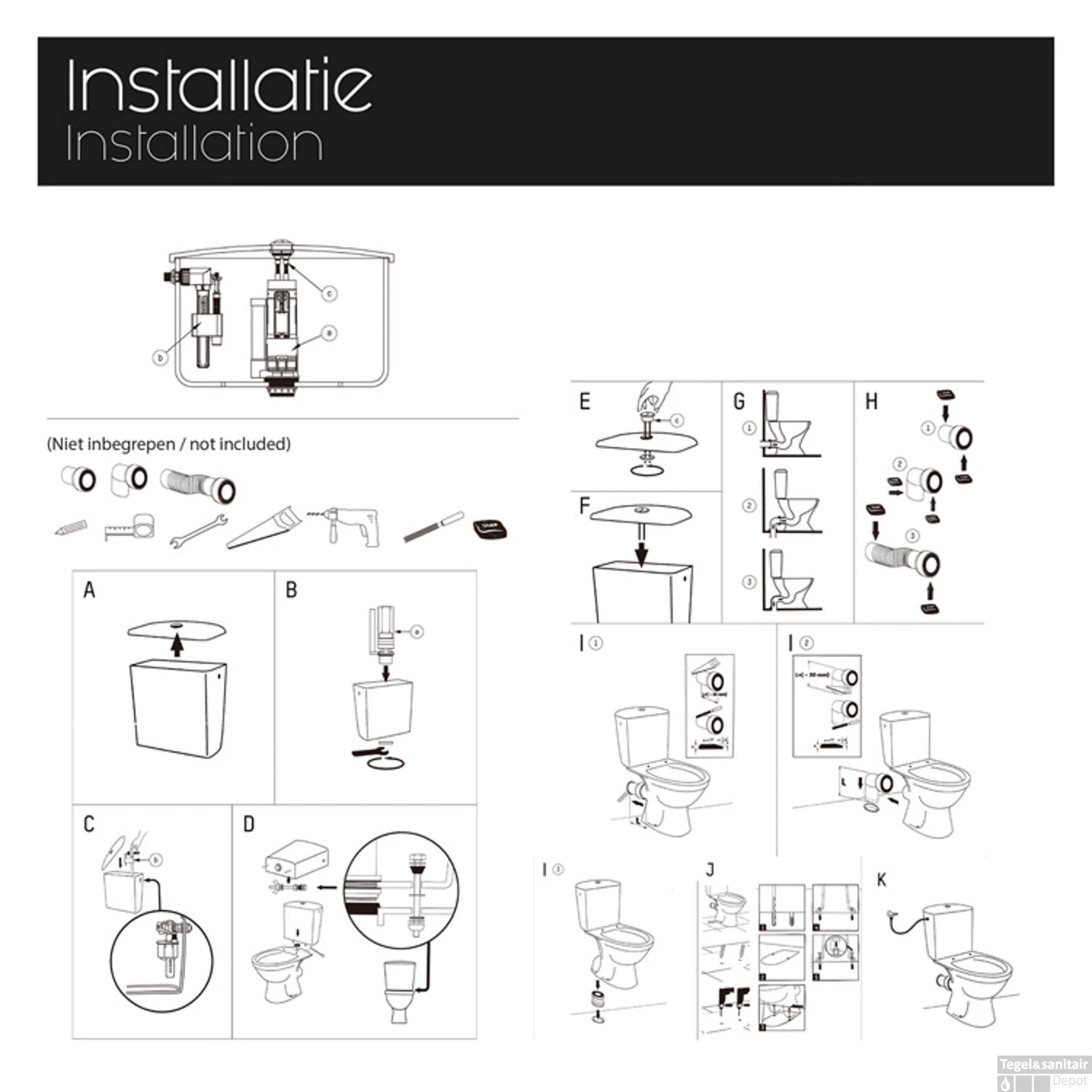 Toiletpot Differnz Staand Met AO Uitgang Inclusief Toiletbril Wit - Afbeelding 7