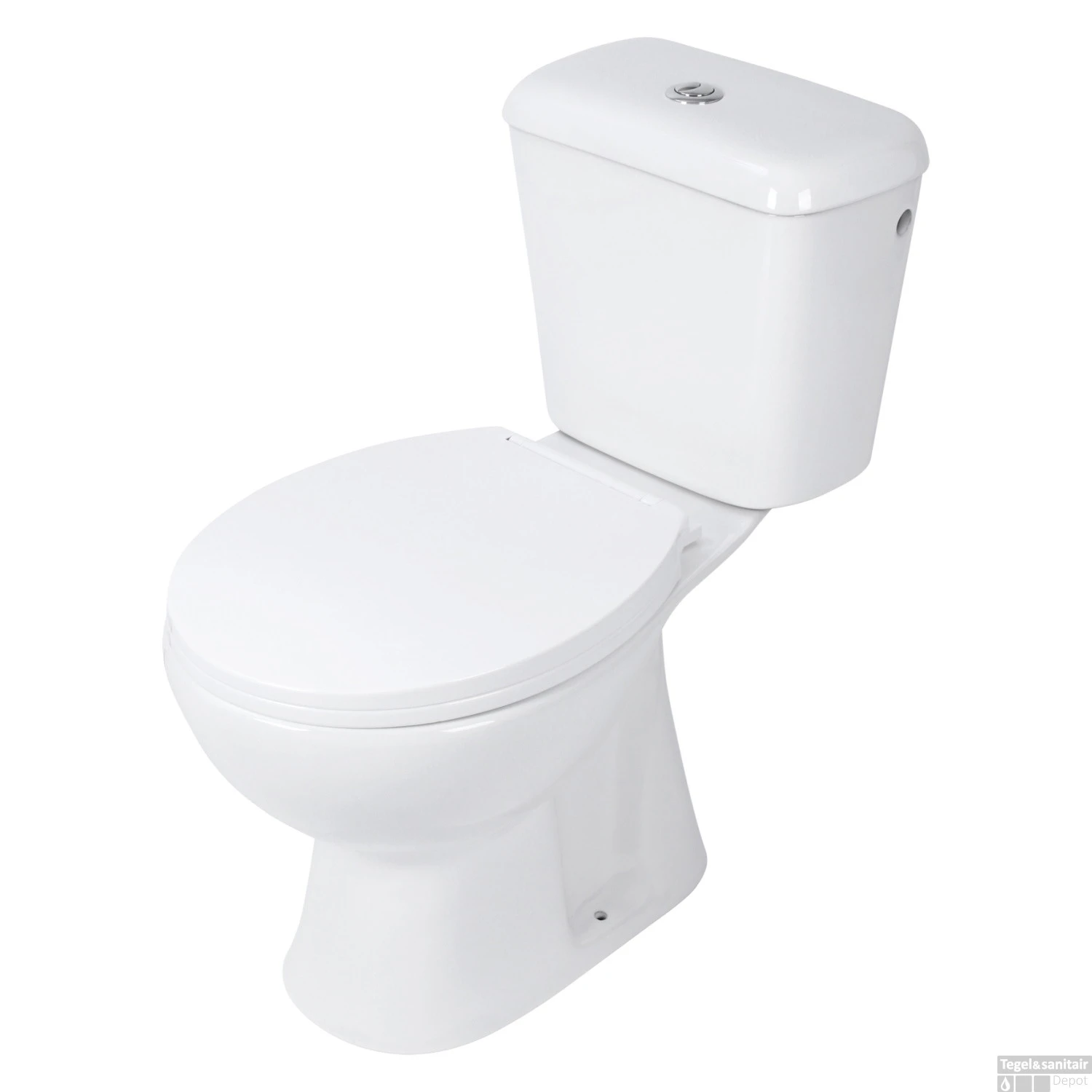 Toiletpot Differnz Staand Met AO Uitgang Inclusief Toiletbril Wit