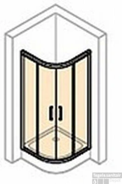 Huppe Classics 2 Kwartrond Met Schuifdeur 90/90x200 Cm. R550 Zilver Glans-helder Glas