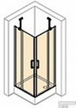 Huppe Classics 2 2-dlg. Hoekinstap 80/80x200 Cm. Matzilver-antiplaque Glas