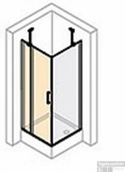 Huppe Classics 2 Draaideur 100 X 200 Cm. Met Vast Segment Matzilver-antiplaque Glas