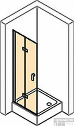 Huppe Design Pure 2-delige Vouwdeur Sft Links 90 X 190 Cm. Chroom Look-helder Glas