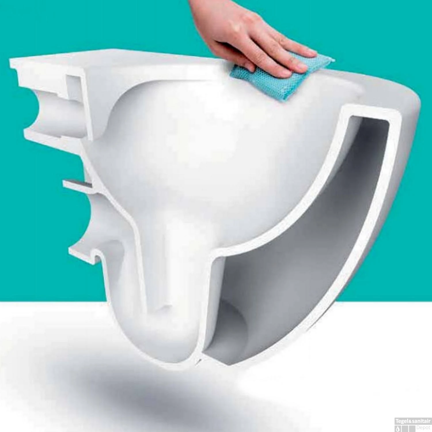 Wandcloset Boss & Wessing Freedom Randloos Met Bidet Glans Wit (Excl. Zitting) - Afbeelding 2