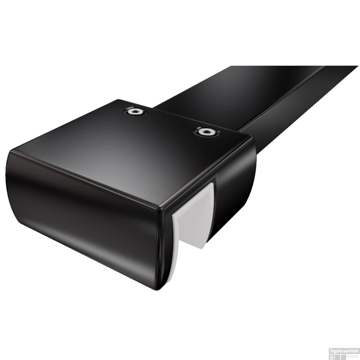 Badwand Van Rijn ST04 Helder Glas 8 Mm 3 Delen Aluminium Zwart Profiel 80x160 Cm - Afbeelding 2