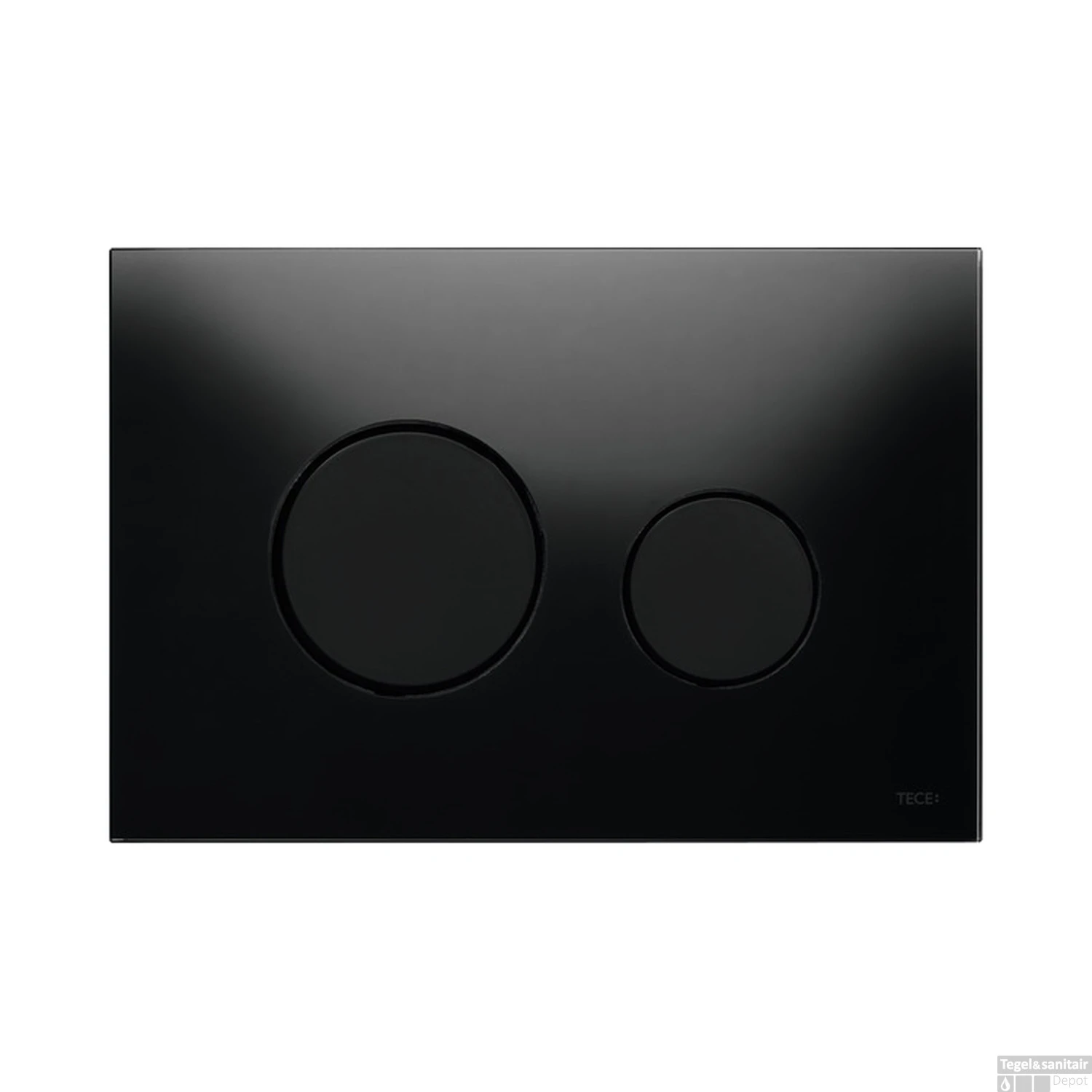 Bedieningsplaat TECE Loop Met Duospoeltechniek Glas Zwart Met Mat Zwarte Toetsen