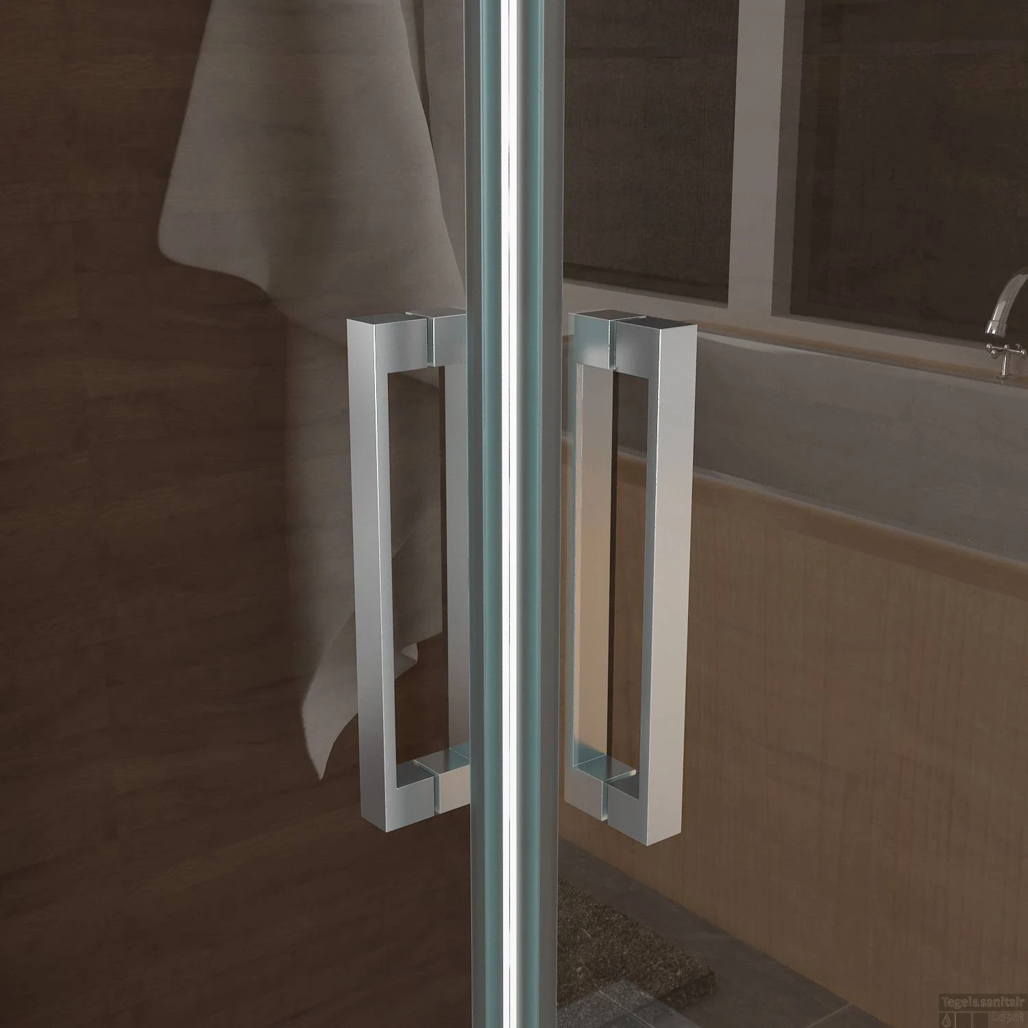 BWS Douchecabine Dubbele Swingdeur 100x100cm 8mm NANO Coating - Afbeelding 3