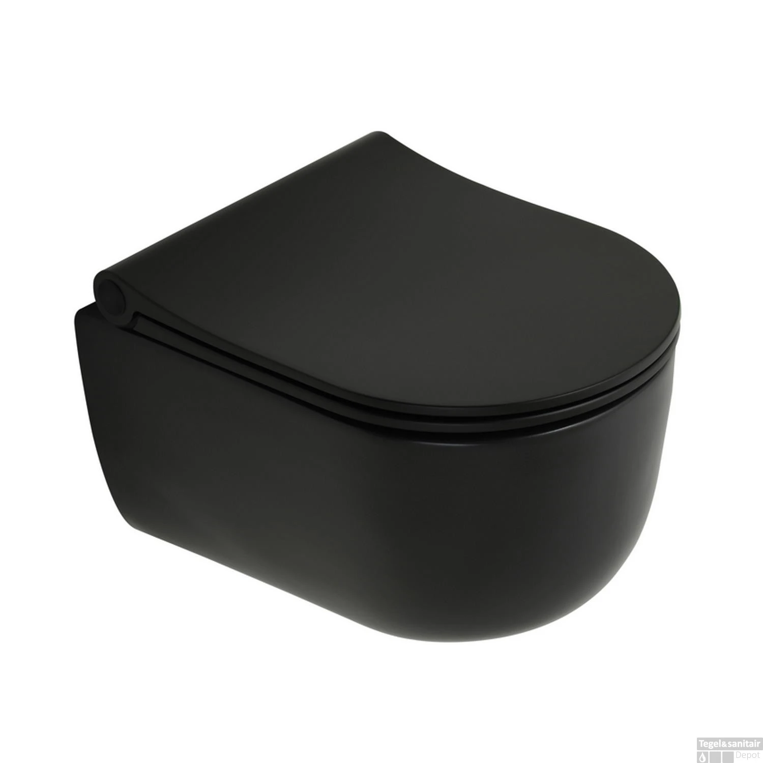 Closetzitting Plieger Kansas By Pressalit Slim Compact Met Lift-off En Softclose Mat Zwart - Afbeelding 2