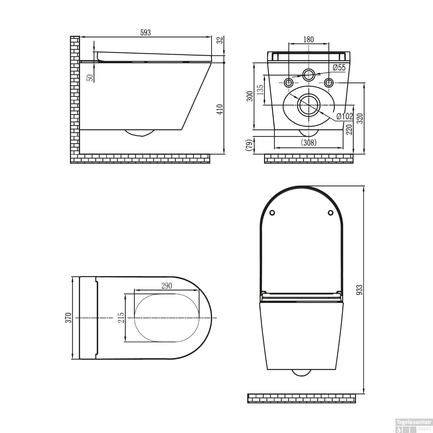 Douche WC Boss & Wessing Wand Inclusief Afstandsbediening Wit - Afbeelding 4