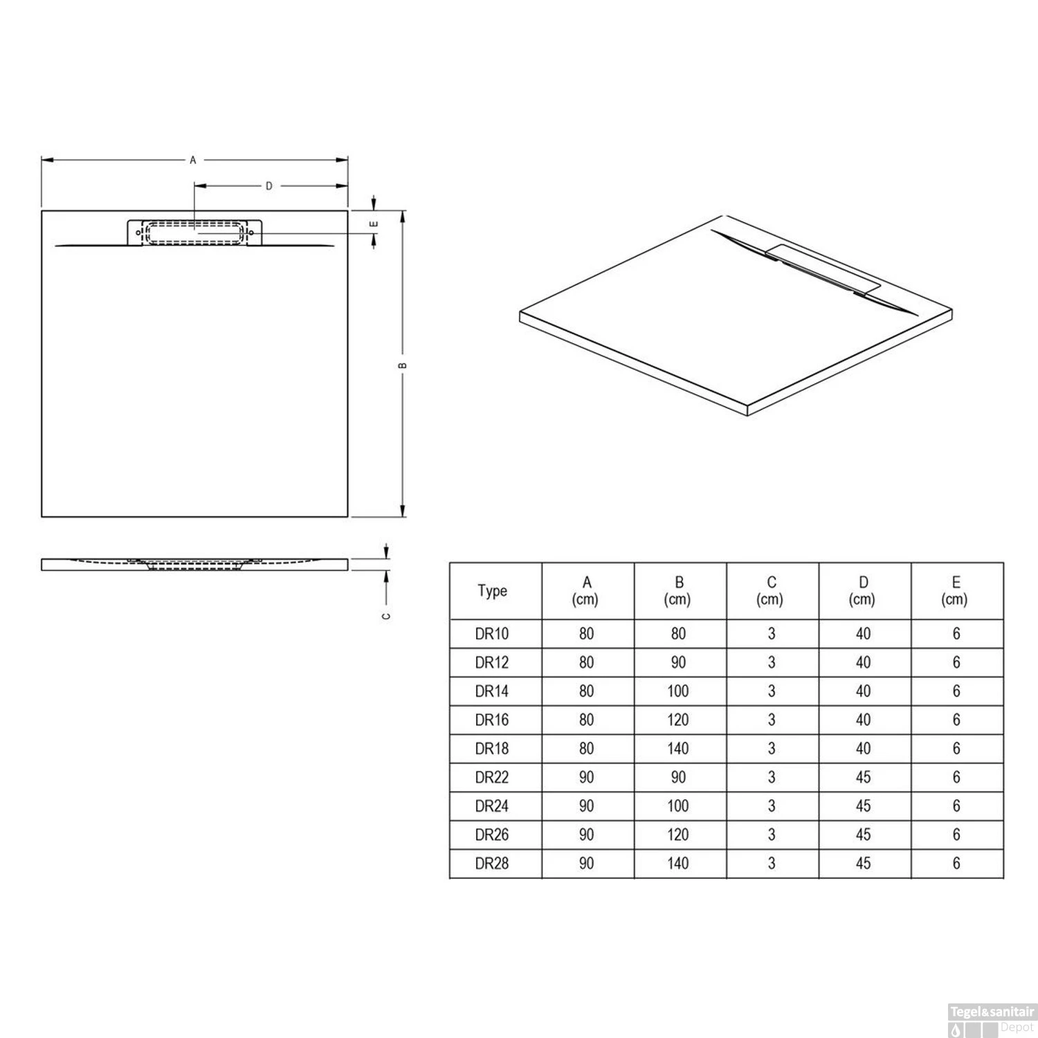 Douchebak Riho Isola 120x80 Cm Mat Wit - Afbeelding 5