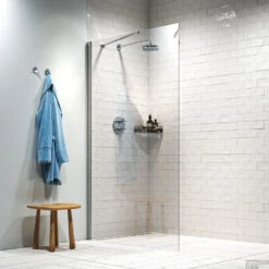 Douchewand Sealskin Hooked Omkeerbaar 140x200 Cm Zilver