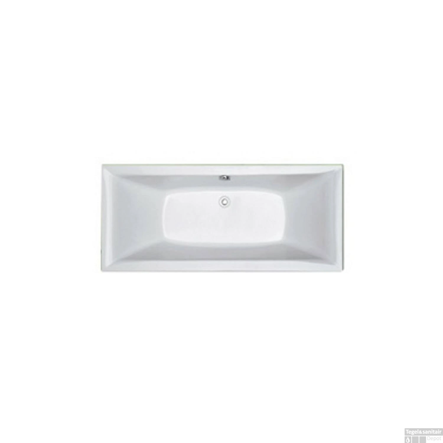 Ligbad Duo Plieger Corfu Acryl Extra Diep 180x80x48 Cm Met Poten Wit