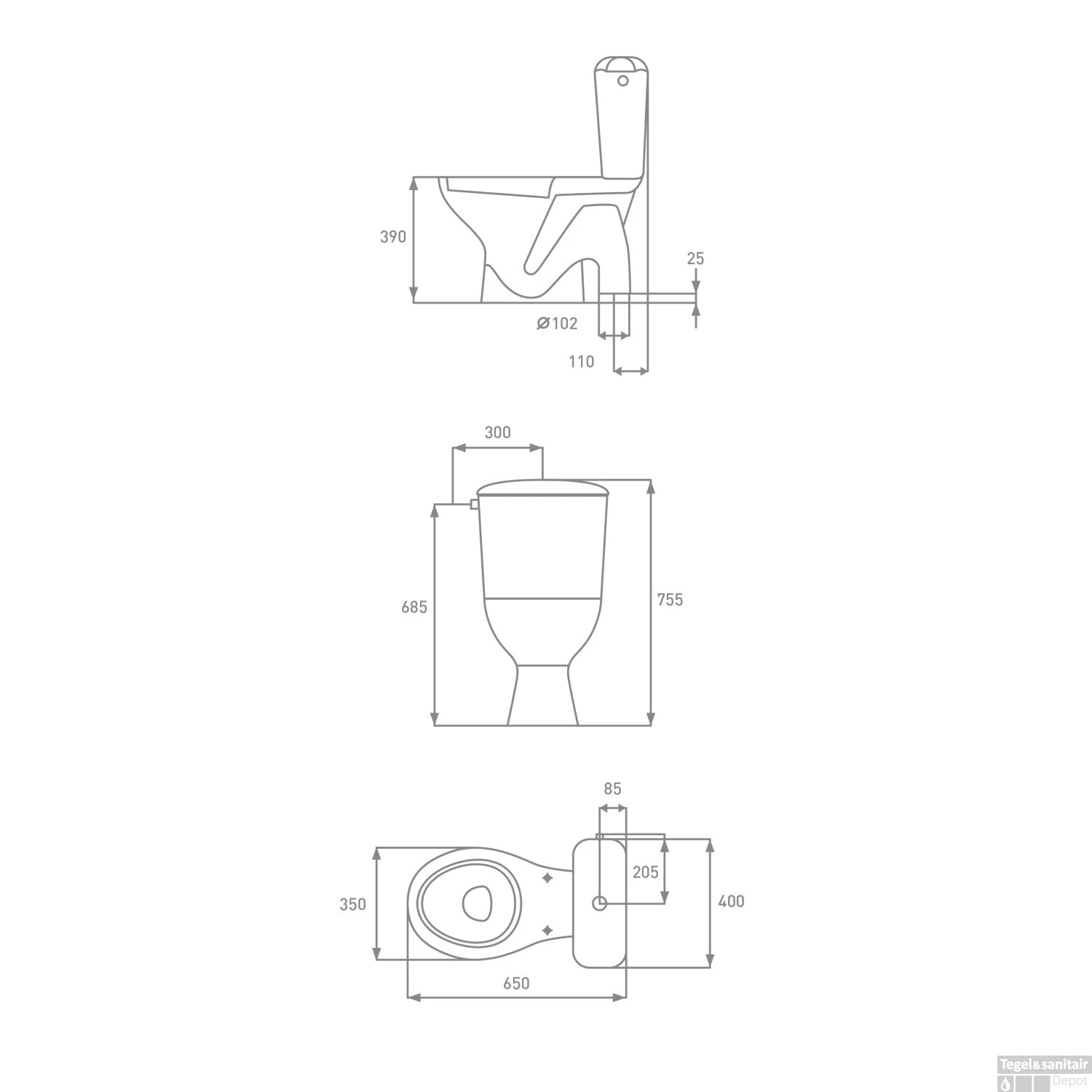 Duoblok VM Go Solution WC Pack (inclusief Reservoir En Zitting) AO - Afbeelding 3