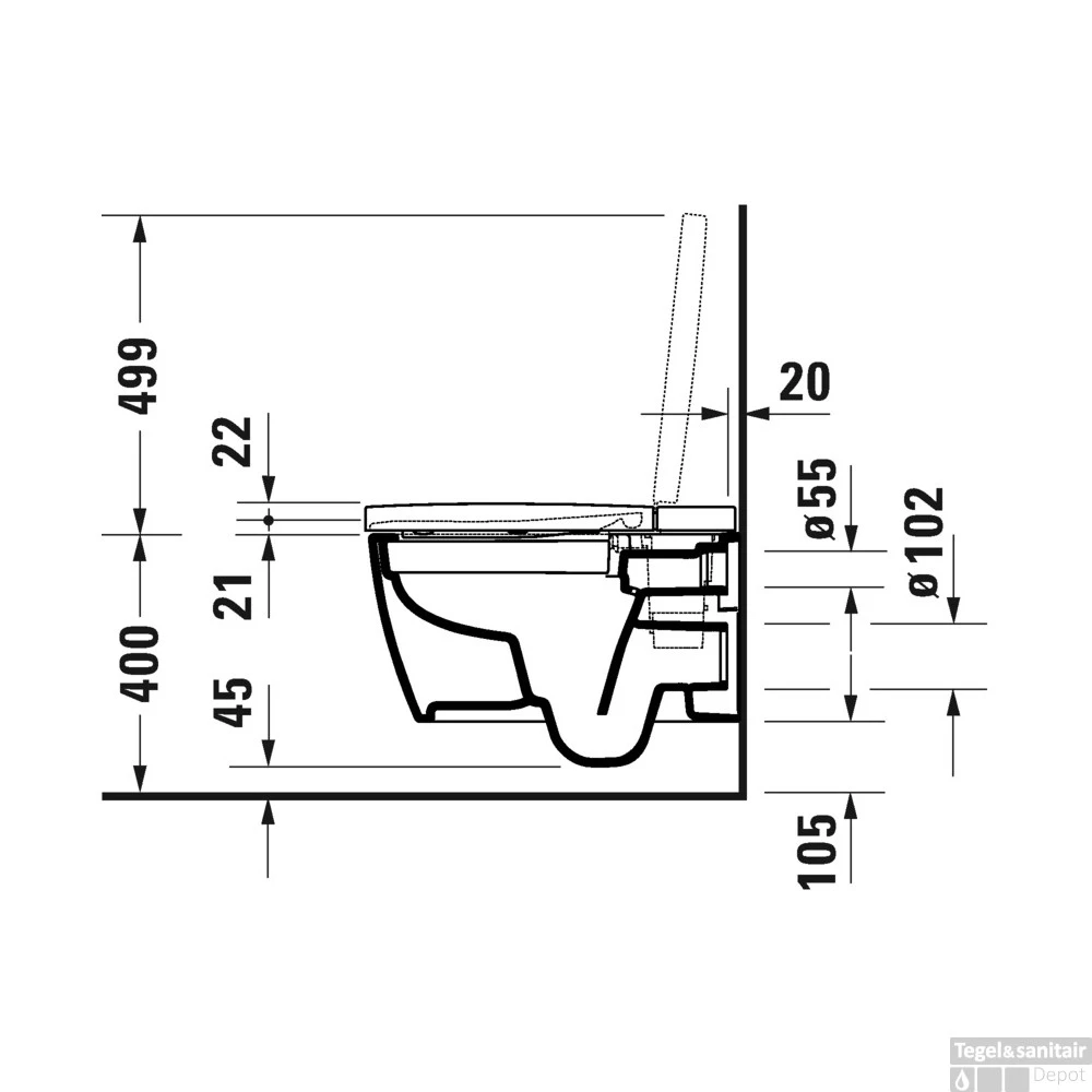 Duravit Douche WC SensoWash Starck F Plus Compact Met Compleet Pack Wandcloset 37.8x57.5 Cm Duroplast Wit - Afbeelding 7