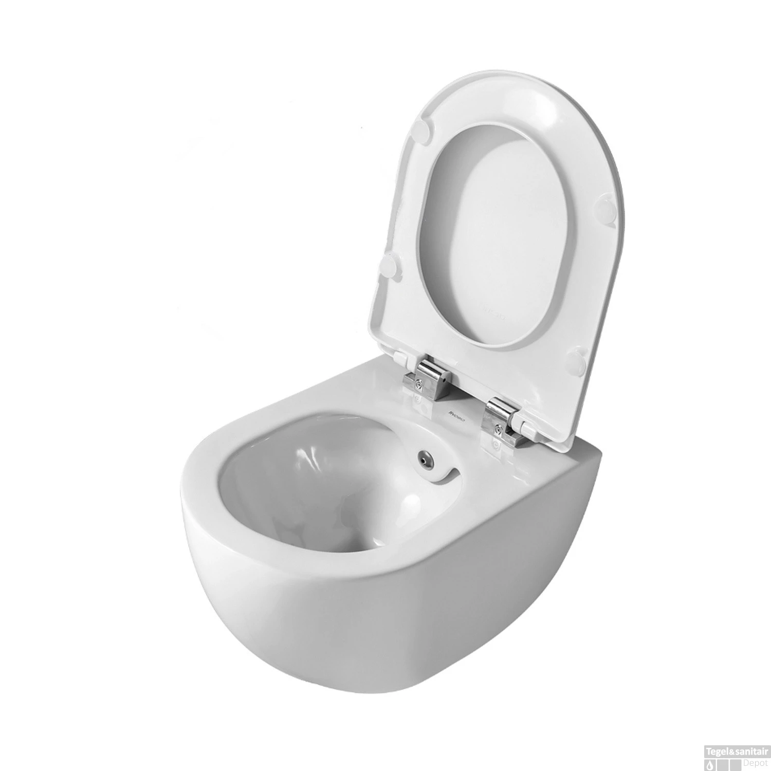 Wandcloset Boss & Wessing Freedom Randloos Met Bidetkraan Koudwater Wit (Excl. Zitting) - Afbeelding 5