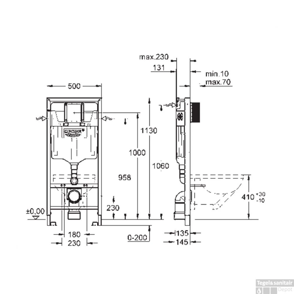 Grohe Rapid SL Toiletset Set02 B&W Compact Met Grohe Arena Of Skate Drukplaat - Afbeelding 7