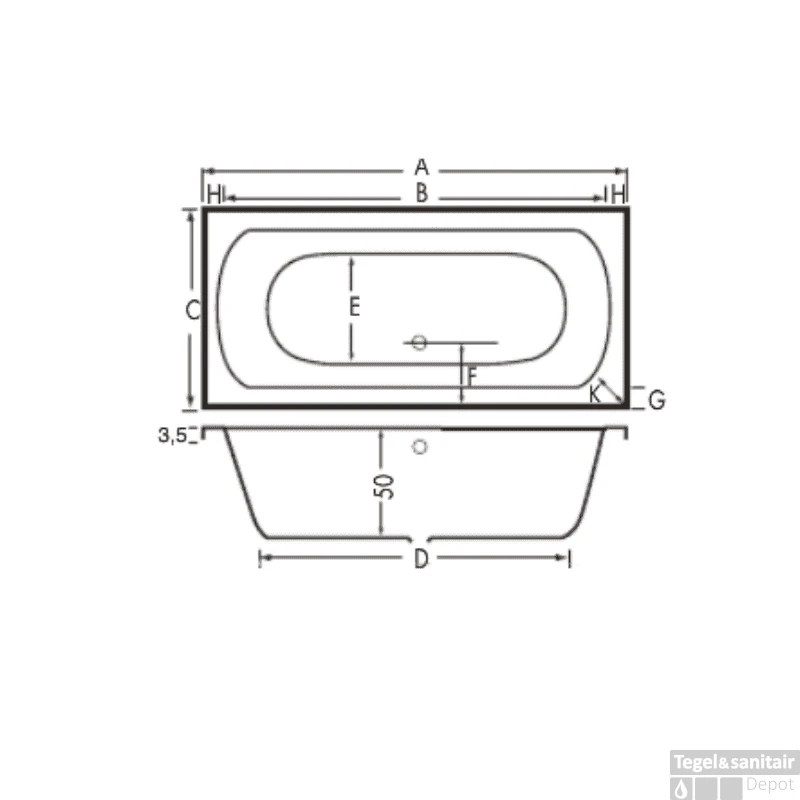 Ligbad Beterbad Xenz Lagoon 190x90x50 Cm Wit - Afbeelding 2