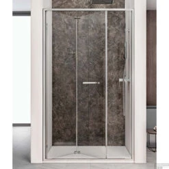 Nisdeur Lacus Ponza Evo Vouwdeur 115x200 Cm Helder Glas Chroom