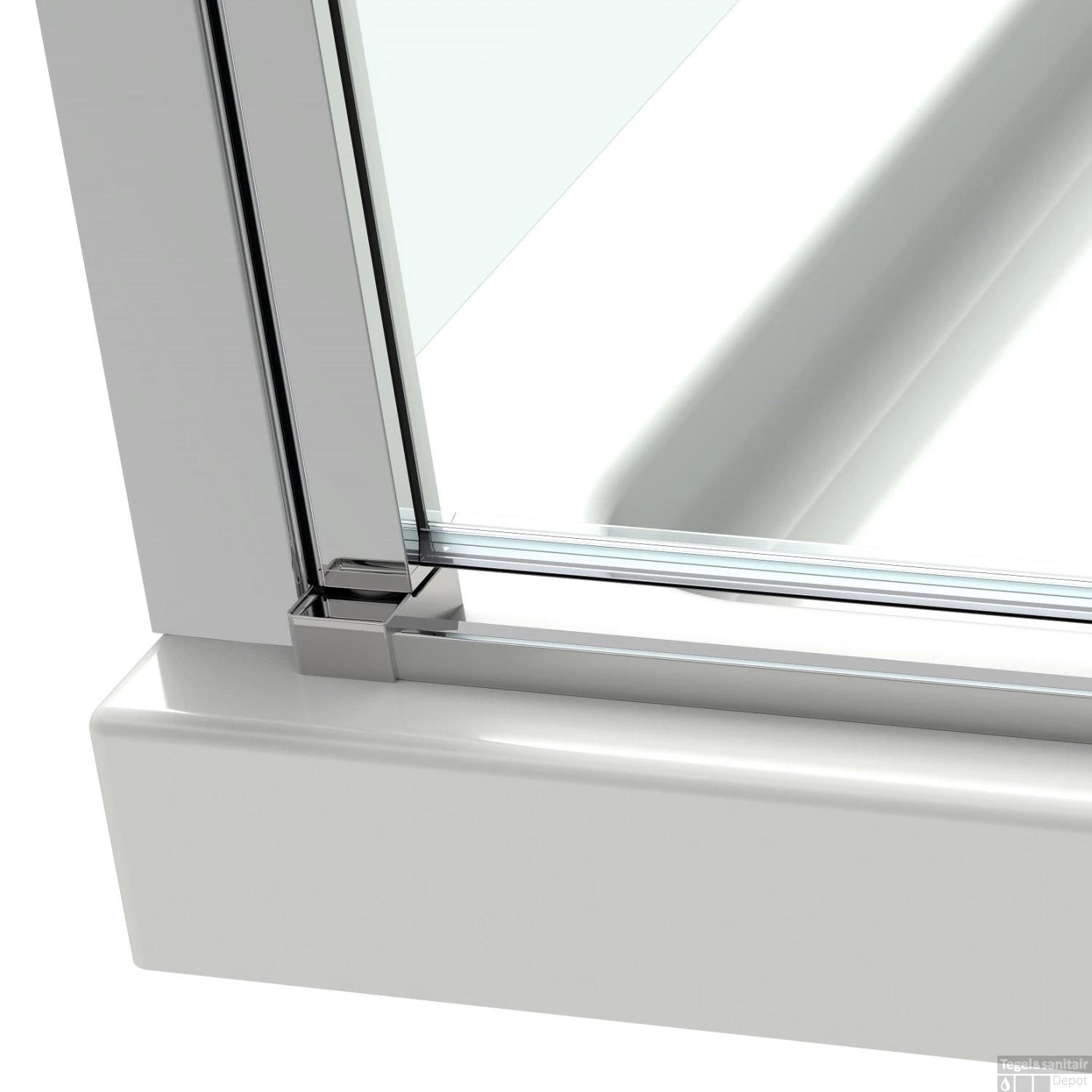 Nisdeur Van Rijn ST02 Draaideur 86x200 Cm 6 Mm Chroom - Afbeelding 2