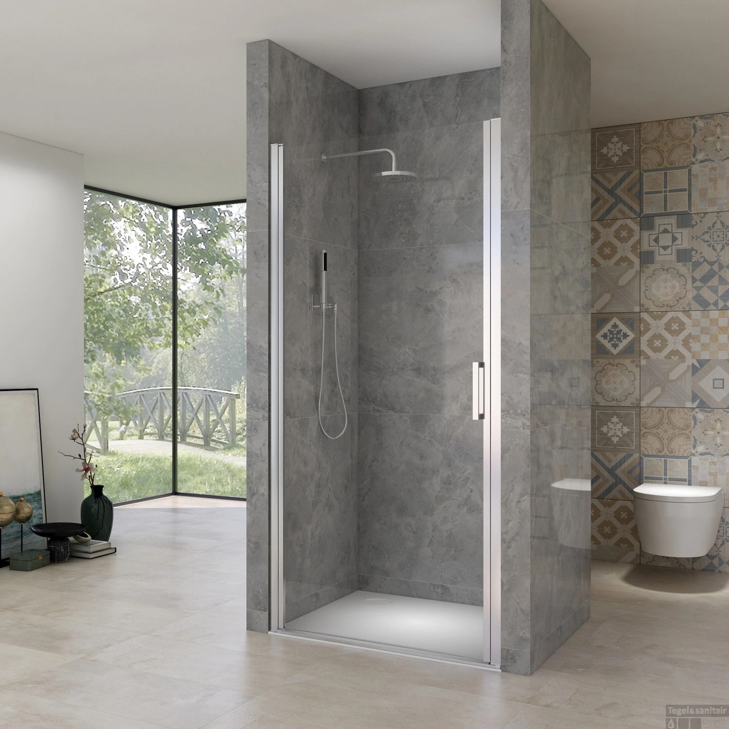 Nisdeur Van Rijn ST02 Draaideur 86x200 Cm 6 Mm Chroom