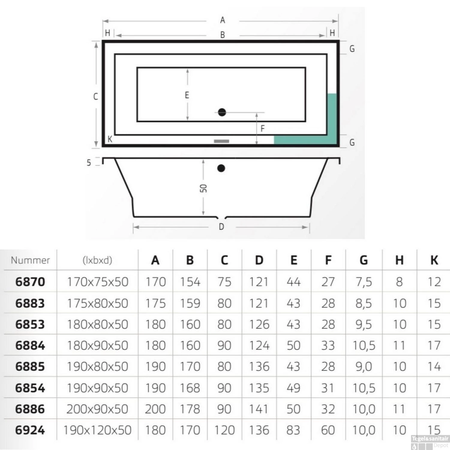 Ligbad Xenz Society Ebony 175x80x50 Cm Mat Zwart - Afbeelding 3