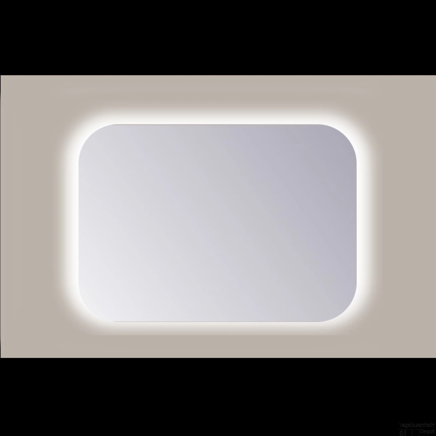 Spiegel Rechthoek Sanicare Q-Mirrors Afgeronde Hoeken 60x75 Cm PP Geslepen LED Cold White Zonder Sensor