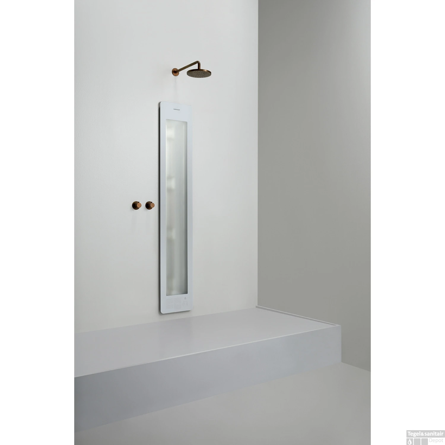 Sunshower One L Round Infrarood 185x33 Cm Inbouw - Opbouw Vlak Of Hoek White - Afbeelding 4