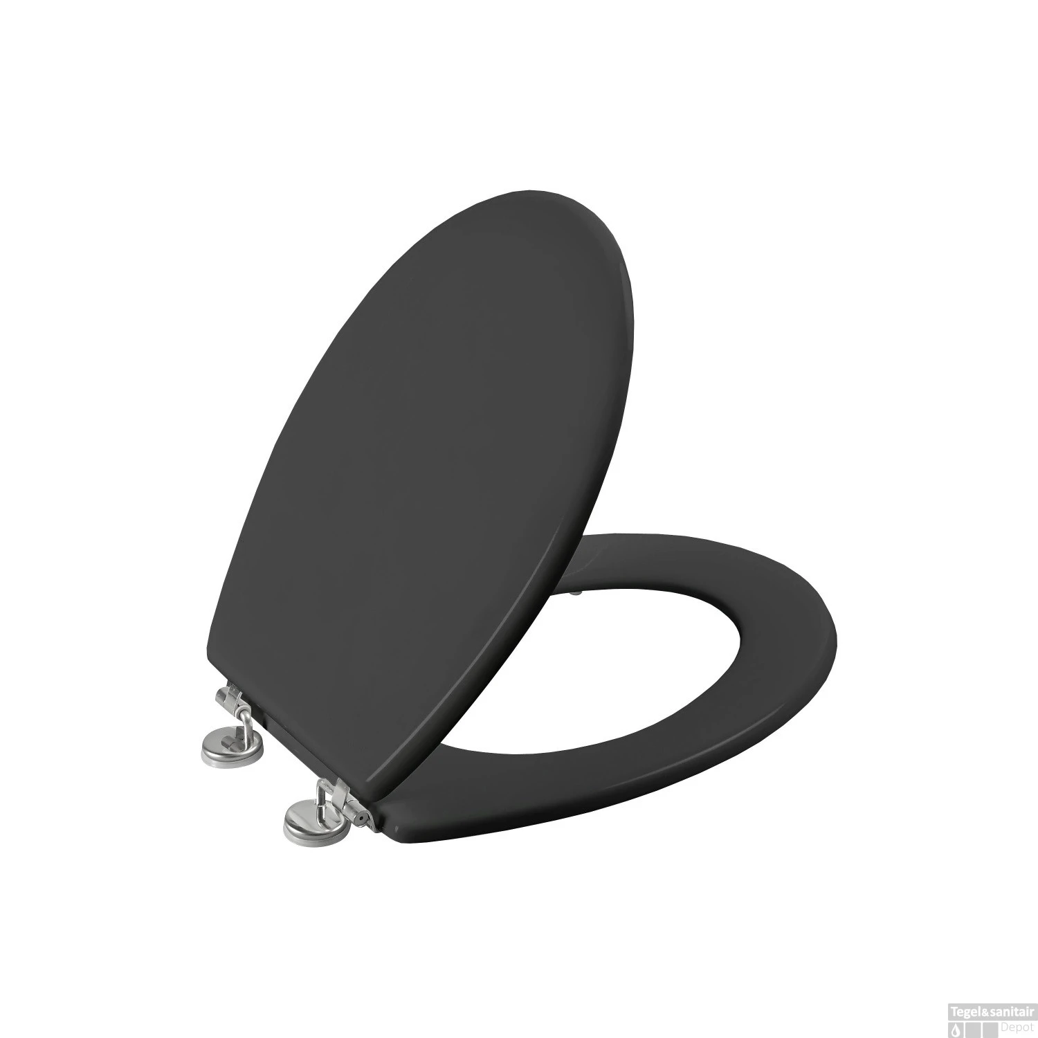 Toiletzitting Allibert Bolivia Geperst Hout 36,2x5,2x45 Cm Glanzend Grijs