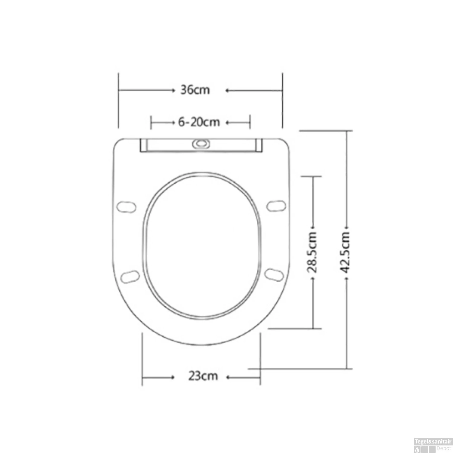 Toiletbril Boss & Wessing Softclose Zitting Met Deksel 36 Cm Wit - Afbeelding 4