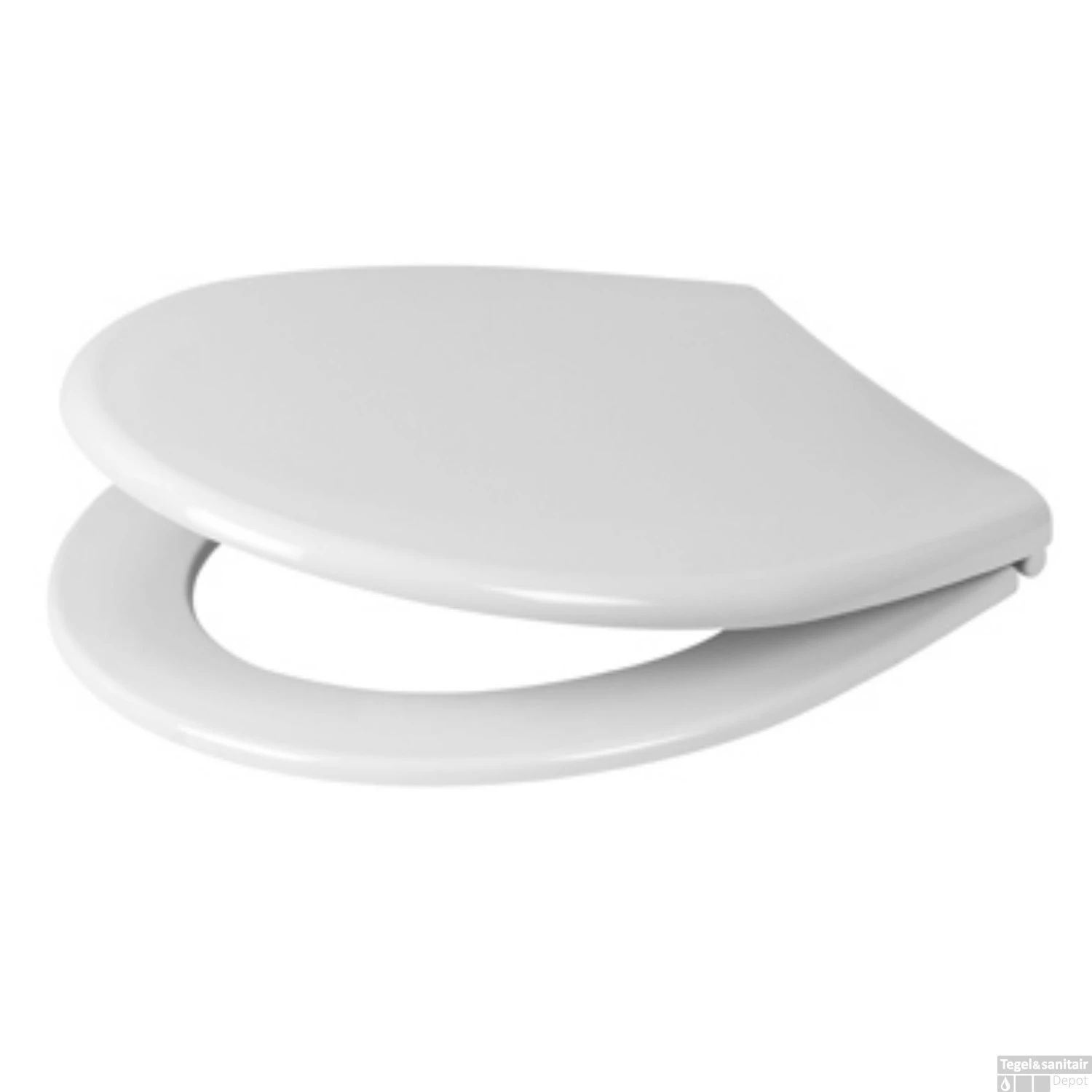 Toiletzitting Plieger Economy Met Deksel Thermoplast En Buffers Met RVS Bevestiging Wit