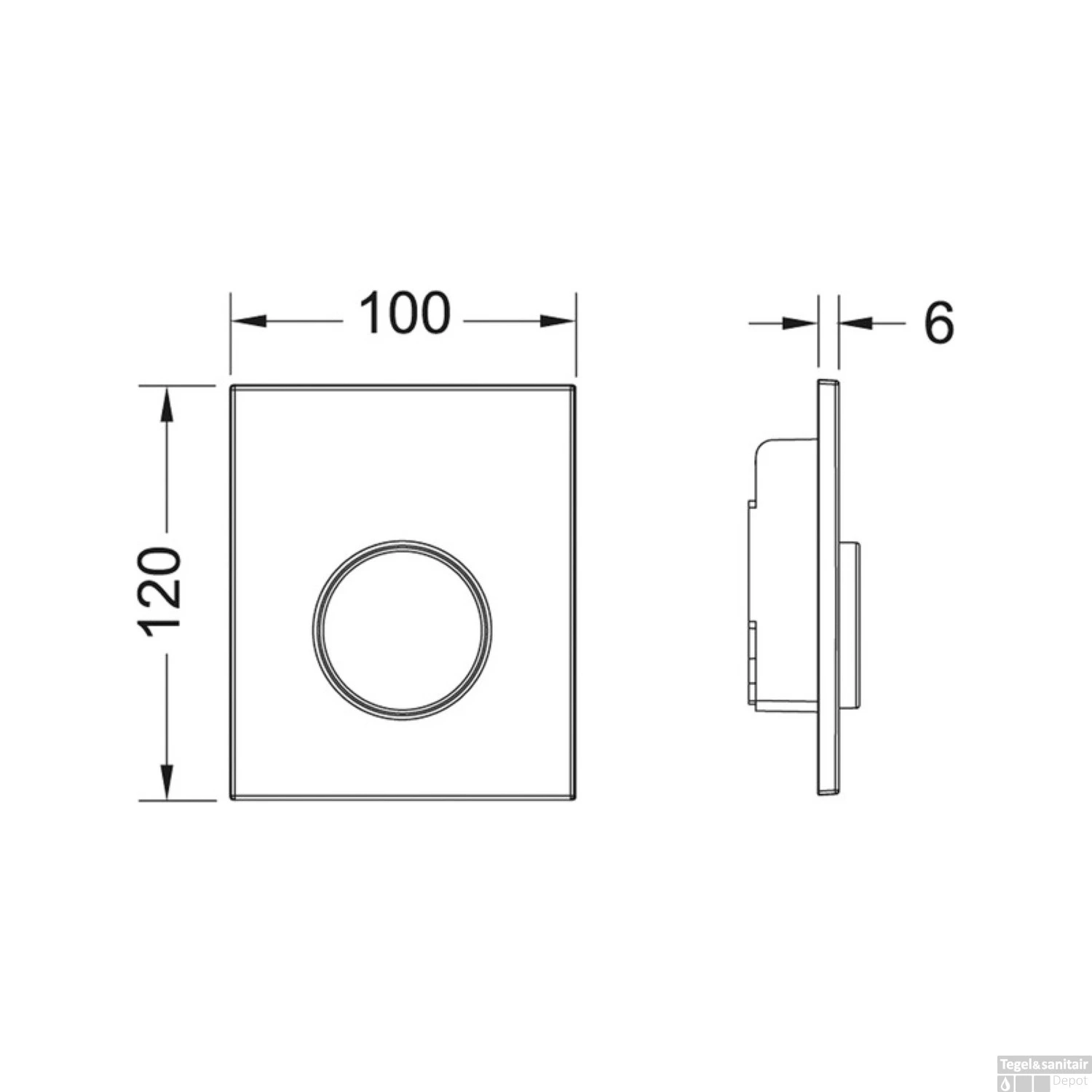 Urinoir Set Salenzi Hung Achterinlaat Mat Wit Met TECE Loop Drukplaat Kunststof - Afbeelding 6