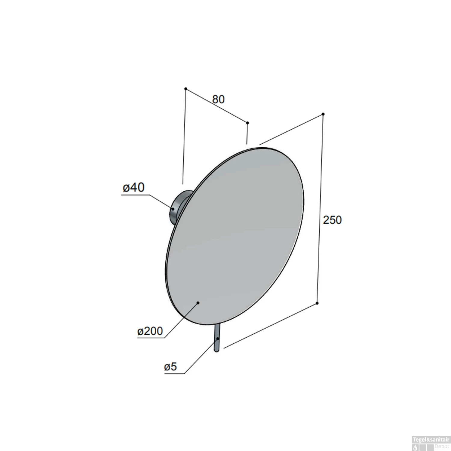 Vergrotingsspiegel Hotbath Cobber Wandmontage Draaibaar 20 Cm Geborsteld Koper - Afbeelding 2