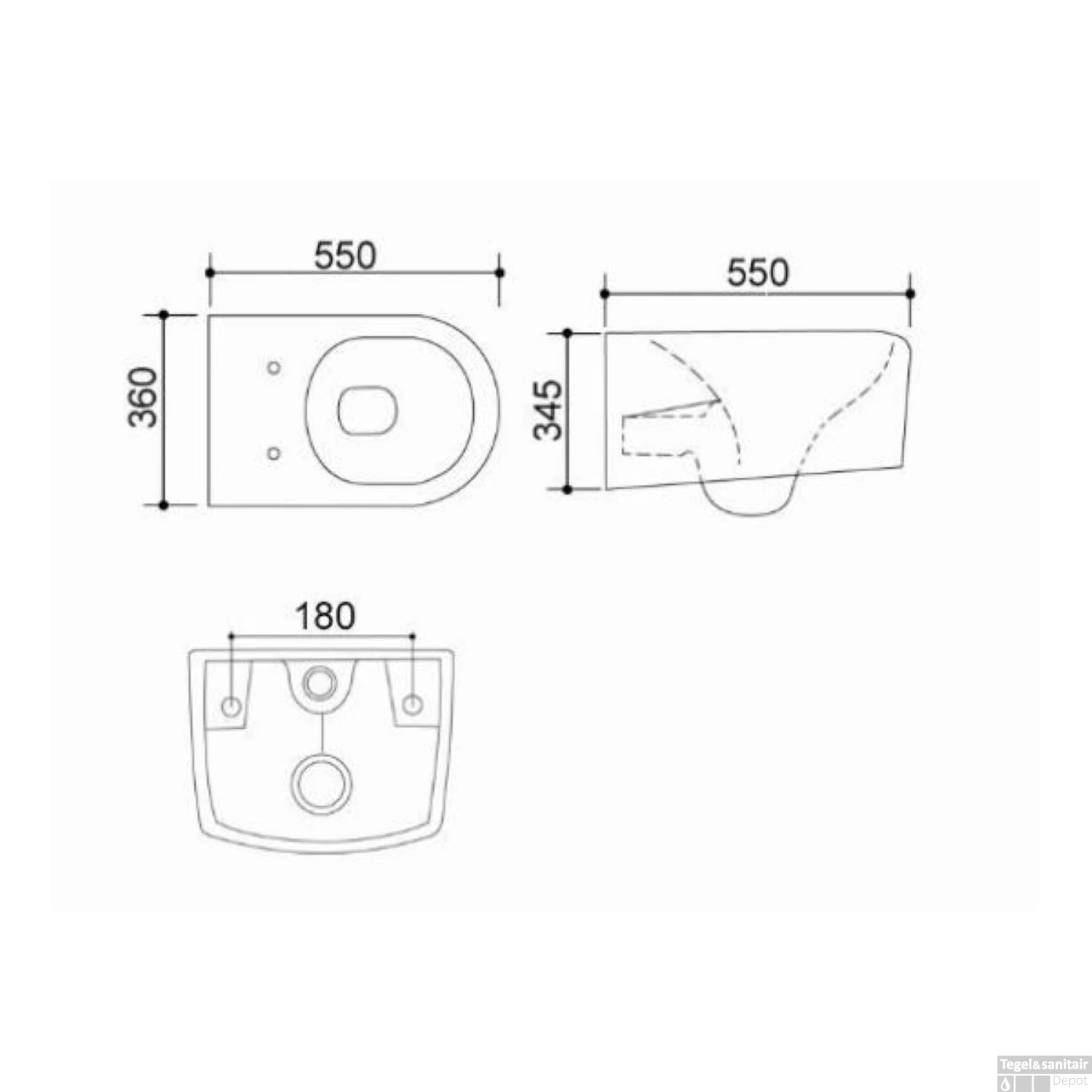 Wandcloset Boss & Wessing Cora Met Soft-Close Toiletzitting Diepspoel Wit - Afbeelding 4