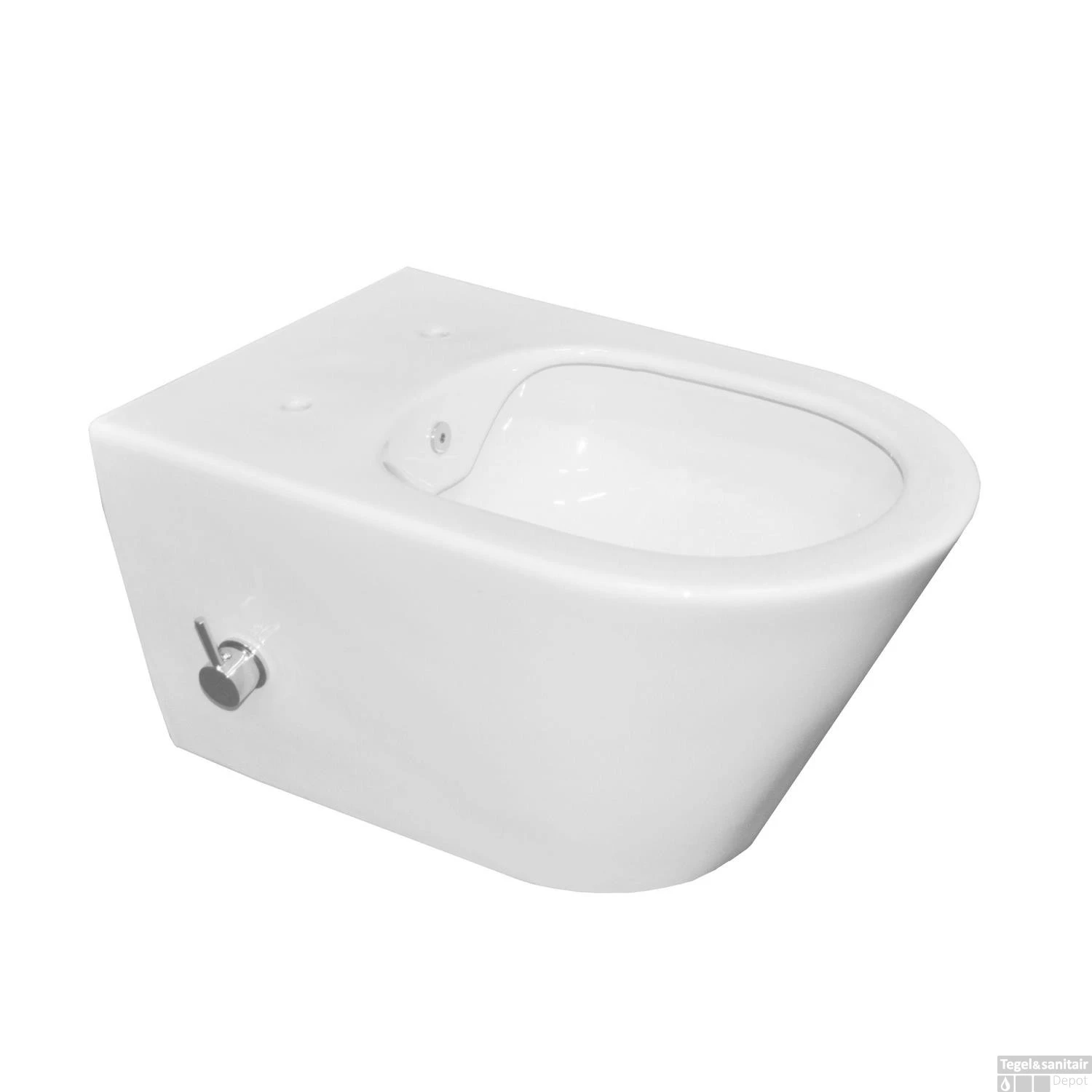 Wandcloset Boss & Wessing Randloos 53 Cm Met Ingebouwde Bidetkraan KD Wit