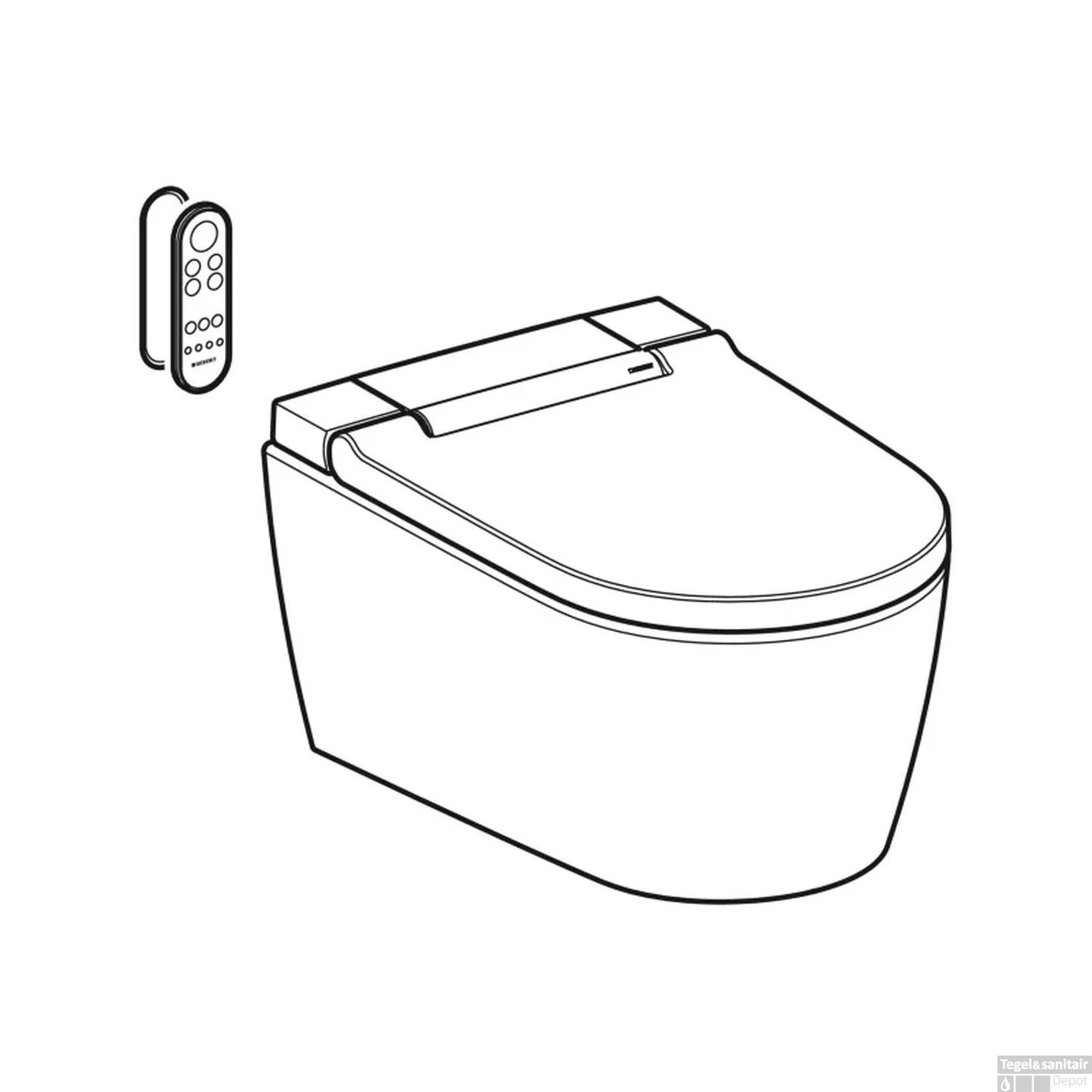 Wandcloset Geberit Aquaclean Sela Smart Douche WC Met Softclose Zitting Mat Wit - Afbeelding 2