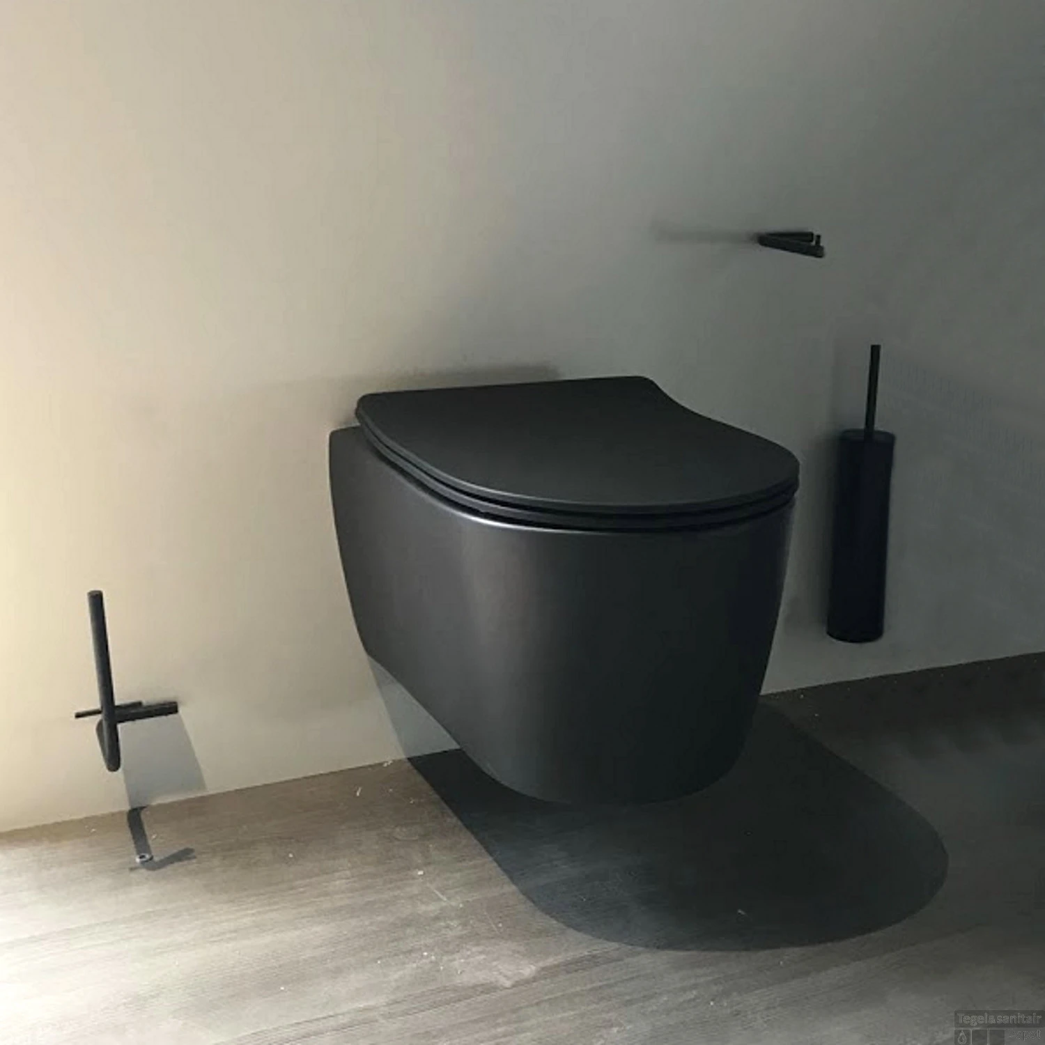 Wandcloset Randloos Mat Zwart | Idevit Alfa Keramiek 52cm (Exclusief Zitting) - Afbeelding 2