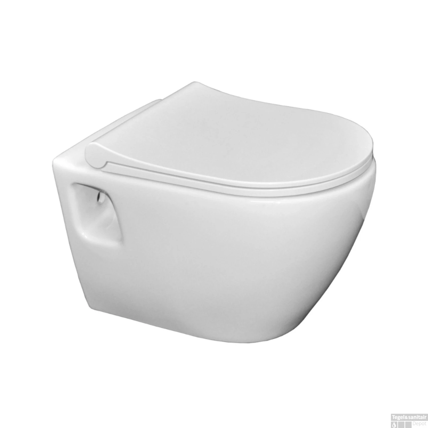 Wandcloset Sanicare Compact Rondo Keramiek 51x36 Cm Wit (Zitting Optioneel)