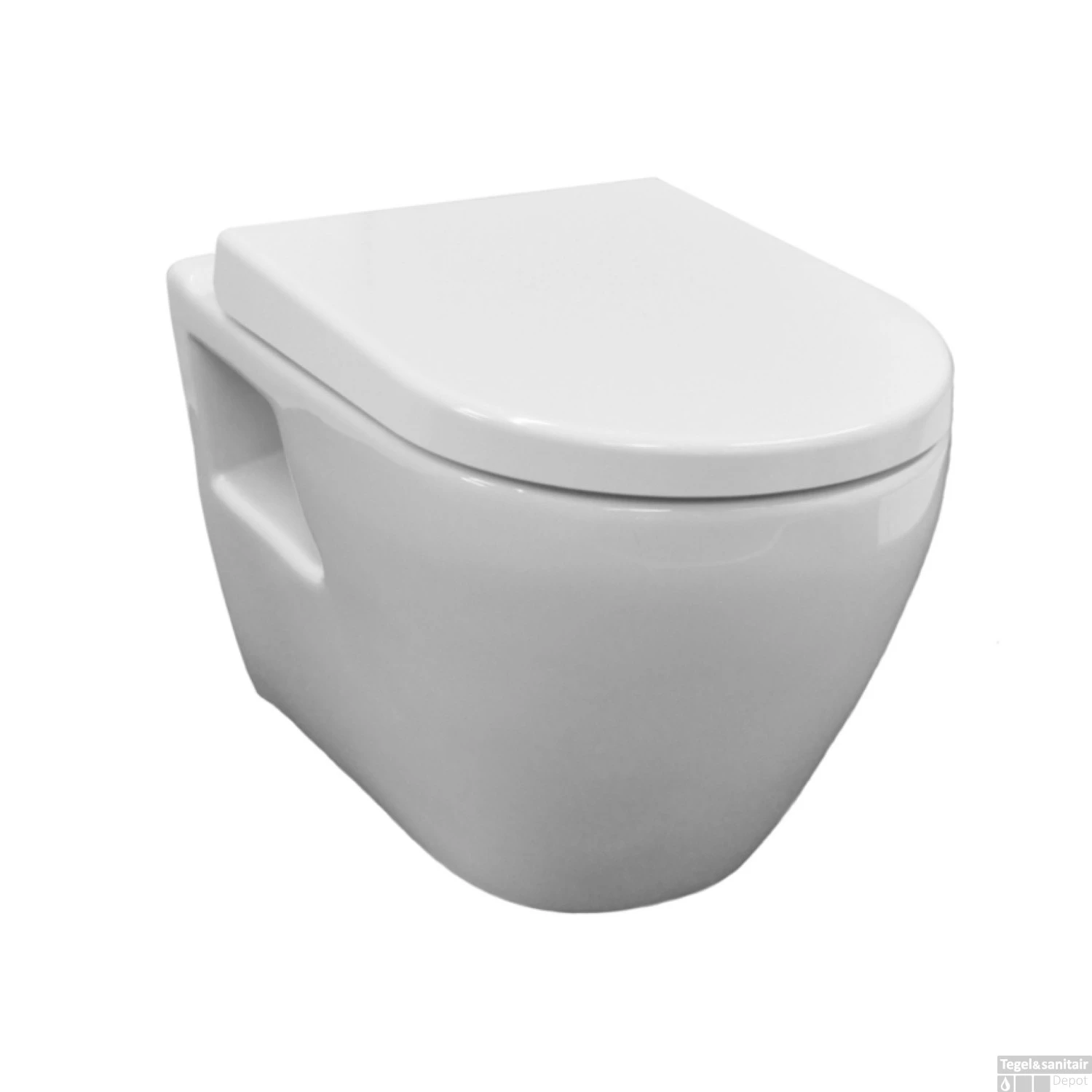 Wandcloset Sanicare Compact Rondo Keramiek 51x36 Cm Wit (Zitting Optioneel) - Afbeelding 3